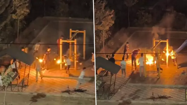 Tutuşturdukları sopalarla parkta dehşet saçtılar: 3 çocuk gözaltına alındı