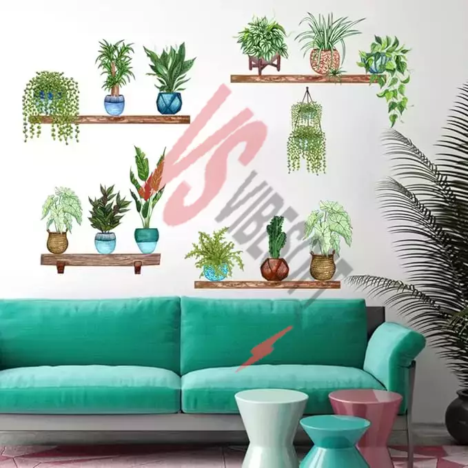 Tropikal Bitkiler Duvar Stickerı Model B Ürün Görseli