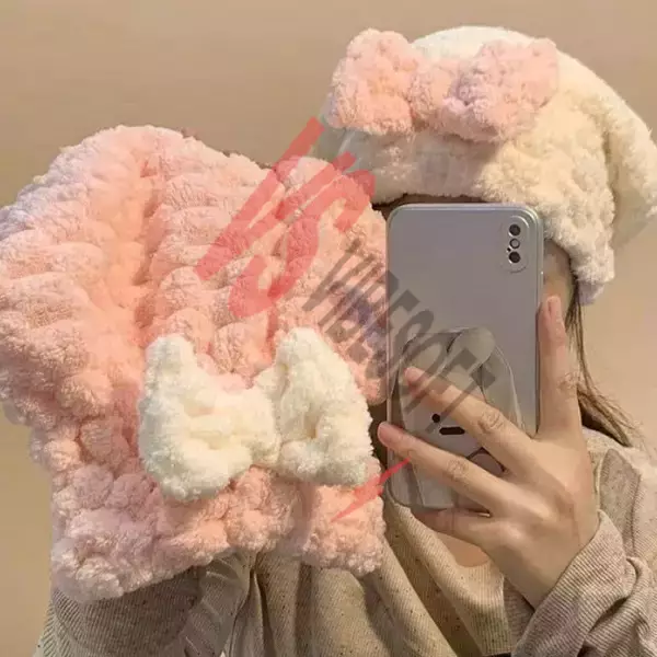 Mikrofiber Örgü Saç Kurutma Bone Havlu Ürün Görseli