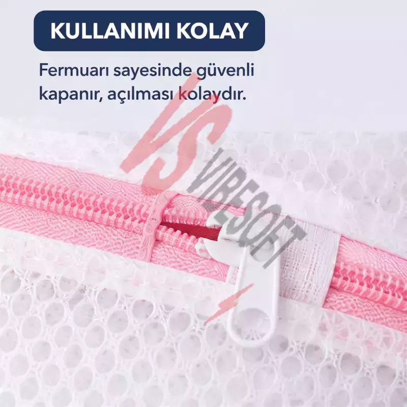 Çamaşır Yıkama Filesi - 40x50 cm - Fermuarlı - Tekrar Kullanılabilir Ürün Görseli