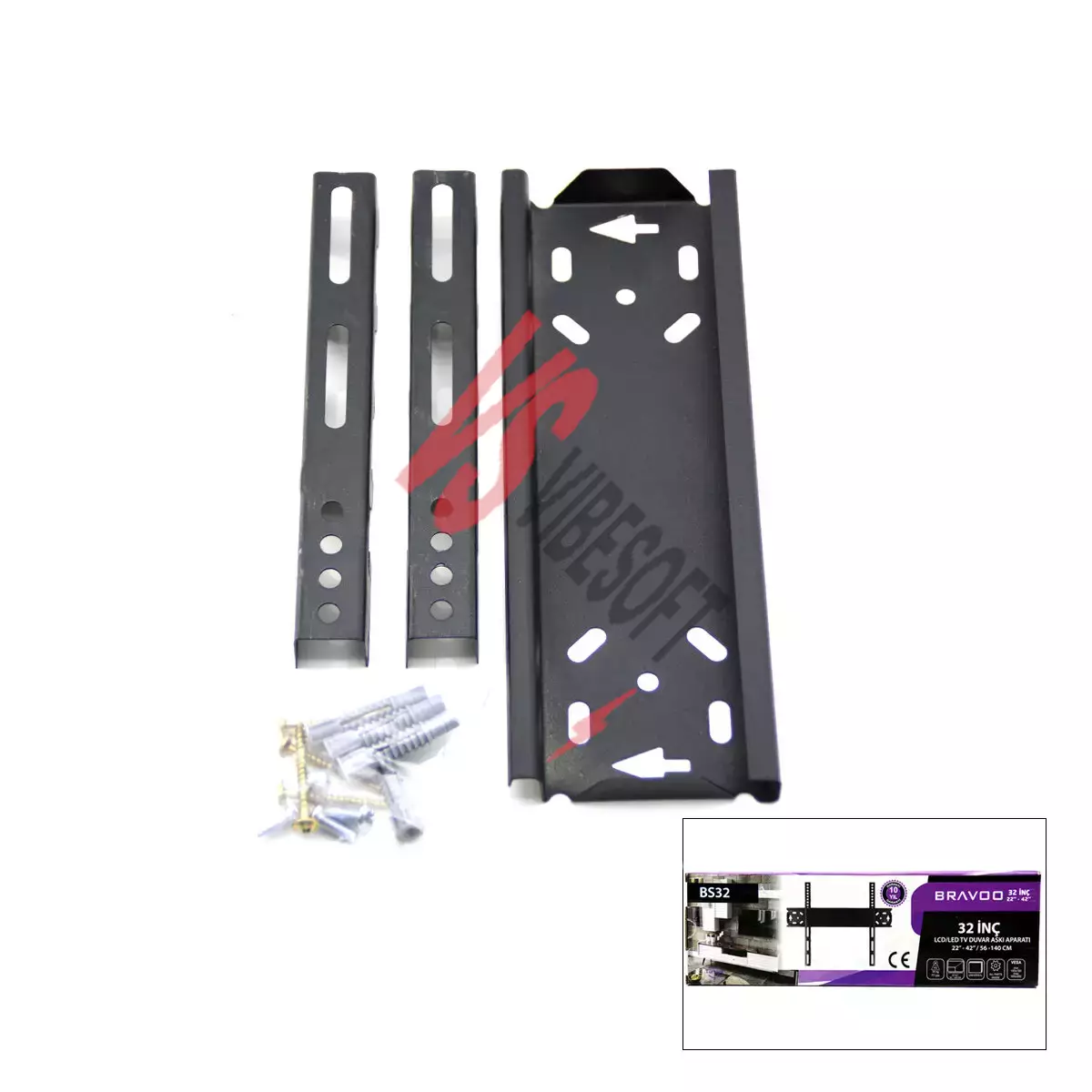 22 İnç ve 44 İnç - 32 İnç Sabit TV Askı Aparatı - LCD LED TV Uyumlu - 56-140 cm Ürün Görseli