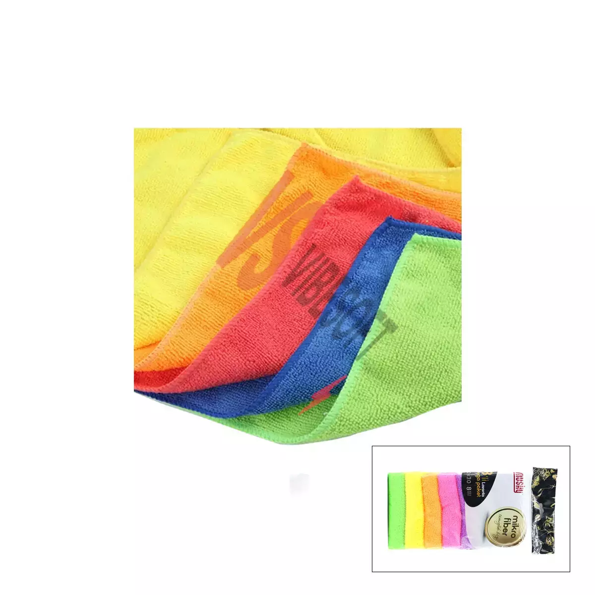 8\\u0026#39;li Mikrofiber Temizlik Bezi Seti - Renkli - Leke Bırakmaz Ürün Görseli