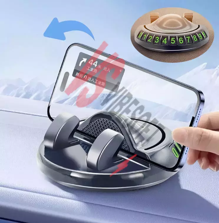 360° Dönebilen Yapışkanlı Numaratörlü Araç Telefon Tutucu Ürün Görseli