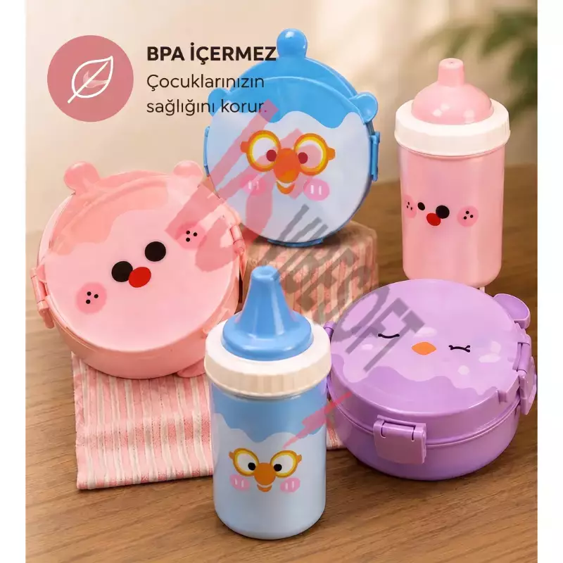 Beslenme ve Yemek Seti - Sızdırmaz Mataralı - 3 Bölmeli Kap Ürün Görseli