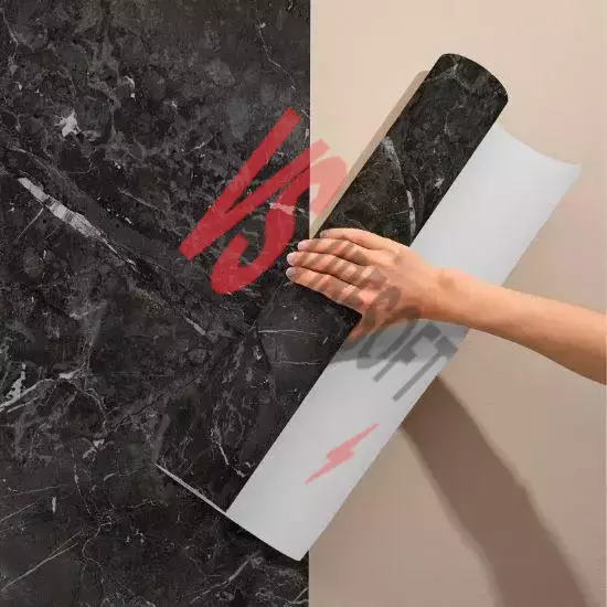 Siyah Mermer Desenli Yapışkanlı Kaplama Kağıdı 5 Metre Ürün Görseli