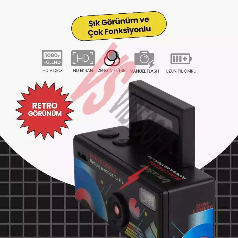 Dijital Mini Anahtarlık Kamerası - Katlanır Ekran - 1080p Çözünürlük Ürün Görseli