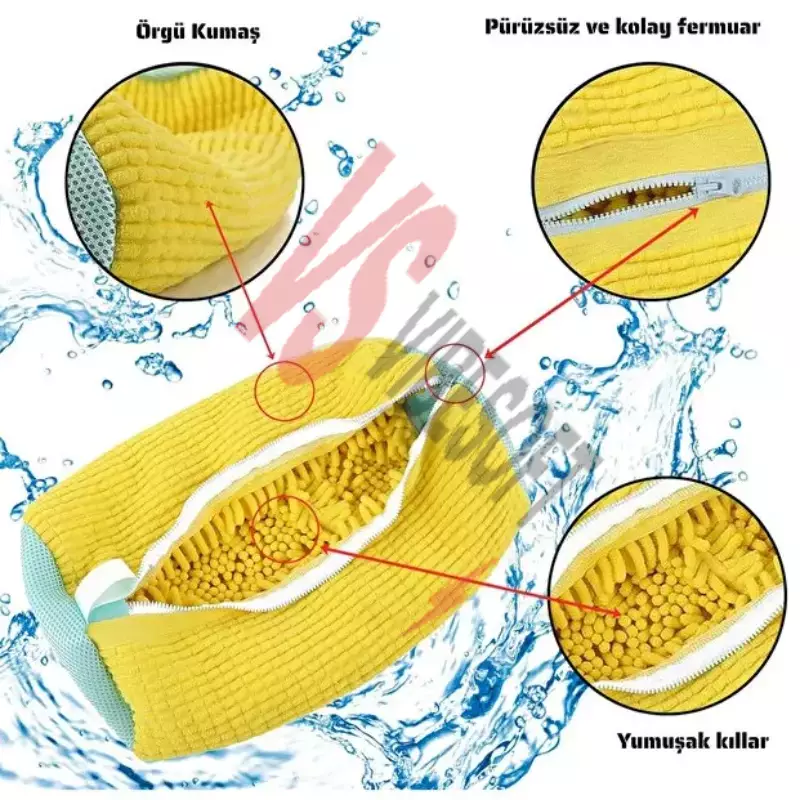 Ayakkabı Yıkama Torbası - Mikrofiber Astarlı - Fermuarlı - Geniş Kullanım Alanı Ürün Görseli