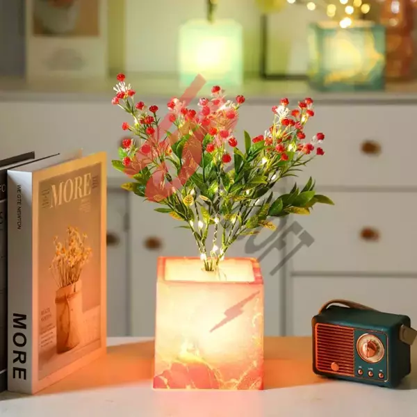 Pembe Saksılı LED Yapay Çiçek Ürün Görseli