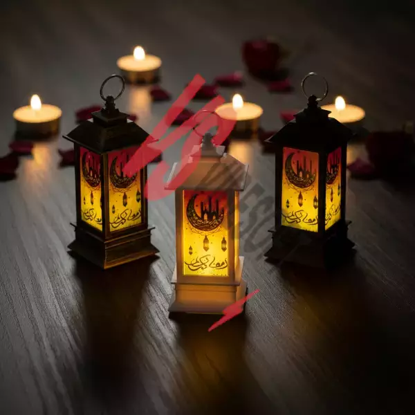 Ramazan Temalı Küçük Kare Kubbe LED Lamba Ürün Görseli