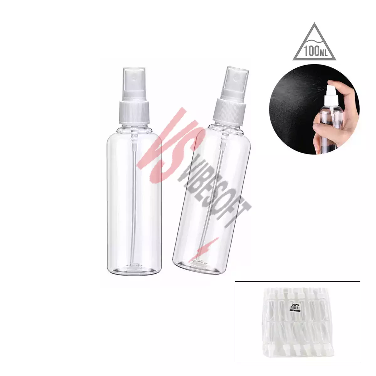 Boş Sprey Şişesi - 100 ml - Plastik - Şeffaf Ürün Görseli