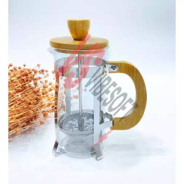 Ahşap Detaylı 350 ml Cam French Press Ürün Görseli