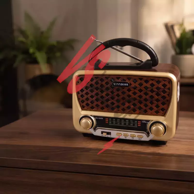 Nostalji Müzik Kutusu - Solar Panelli - Şarjlı - AUX Girişi - LED Fener - Bluetooth Ürün Görseli