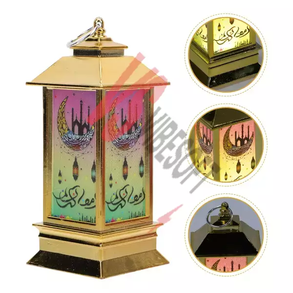 Ramazan Temalı Küçük Kare Kubbe LED Lamba Ürün Görseli