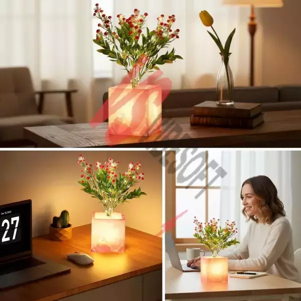 Pembe Saksılı LED Yapay Çiçek Ürün Görseli