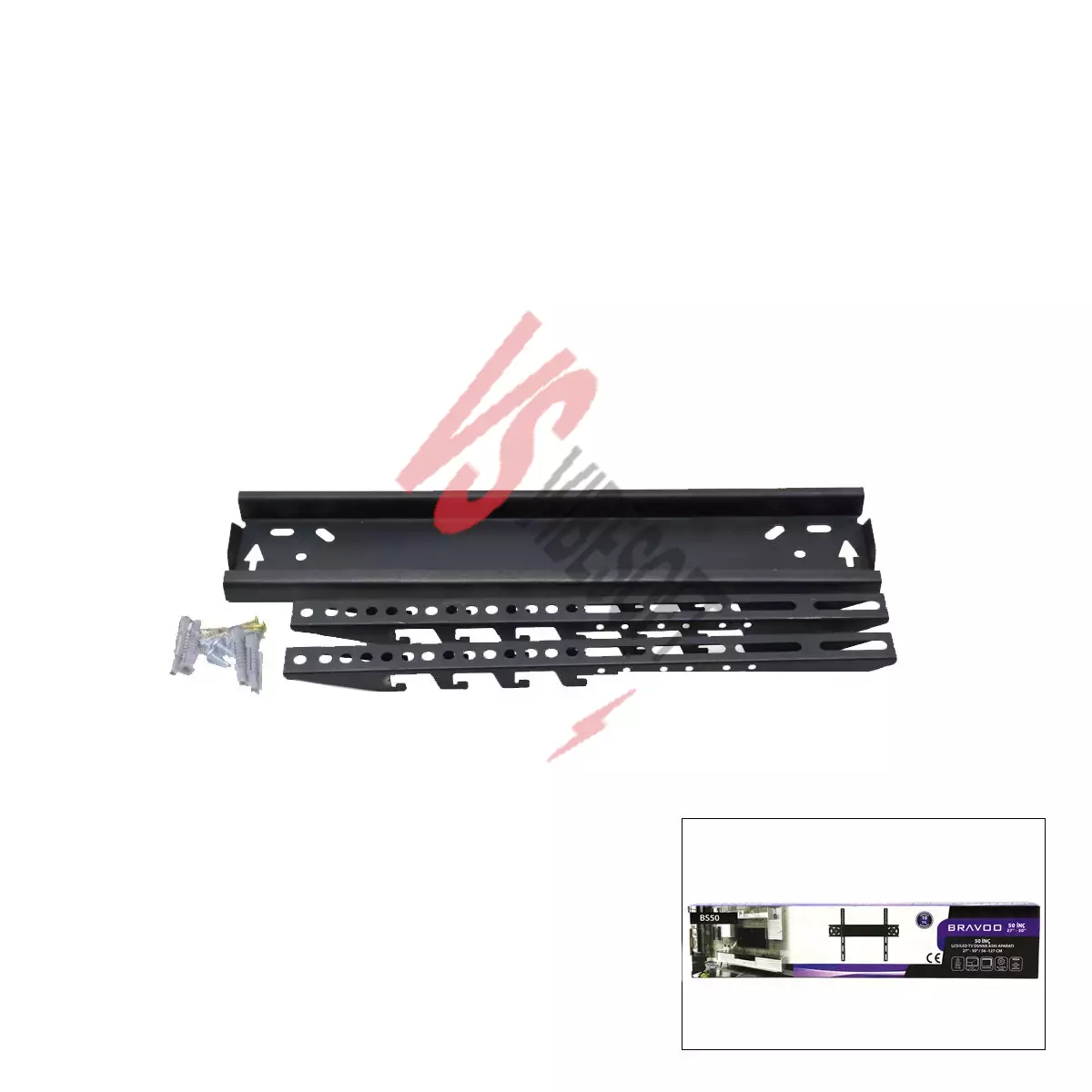 50 İnç ve 27 İnç - 50 İnç Sabit TV Askı Aparatı - LCD LED TV Uyumlu - 56-127 cm Ürün Görseli