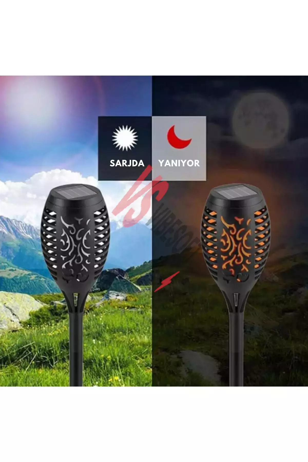 Solar Alev Efektli Bahçe Lambası Ürün Görseli