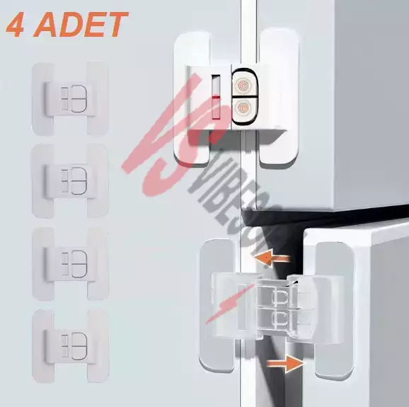 4 Adet Buzdolabı Çekmece ve Dolap Kapağı Çocuk Kilidi Ürün Görseli